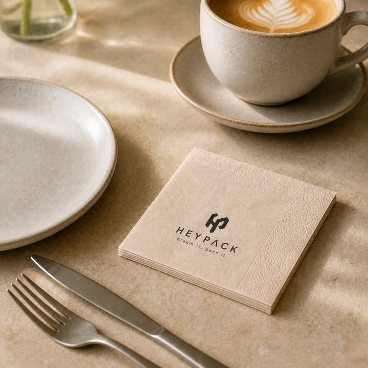Custom Wood-Pulp Paper Napkin — 13 application cafe table setting heypack