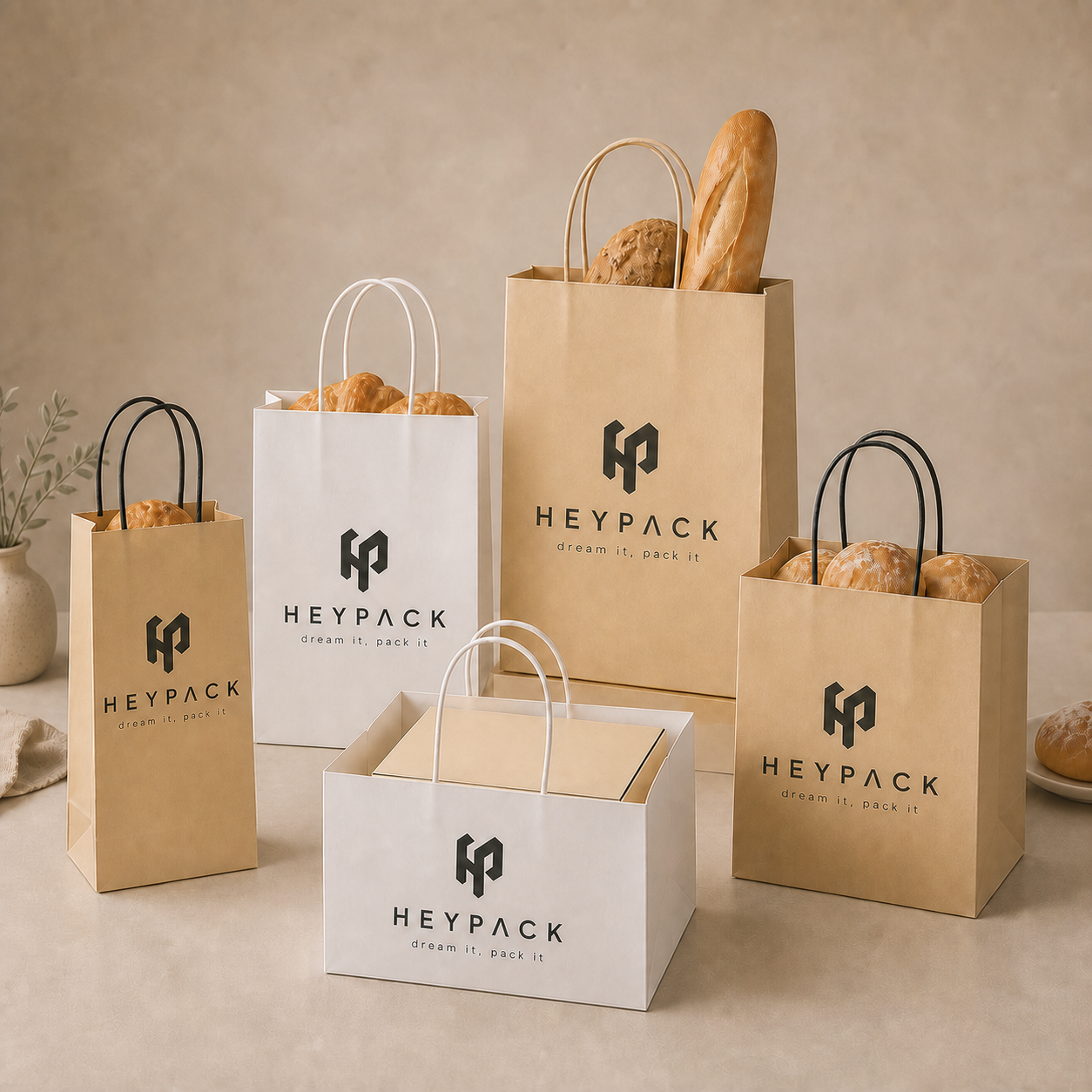 Round Cord Handle Paper Carrier Bag