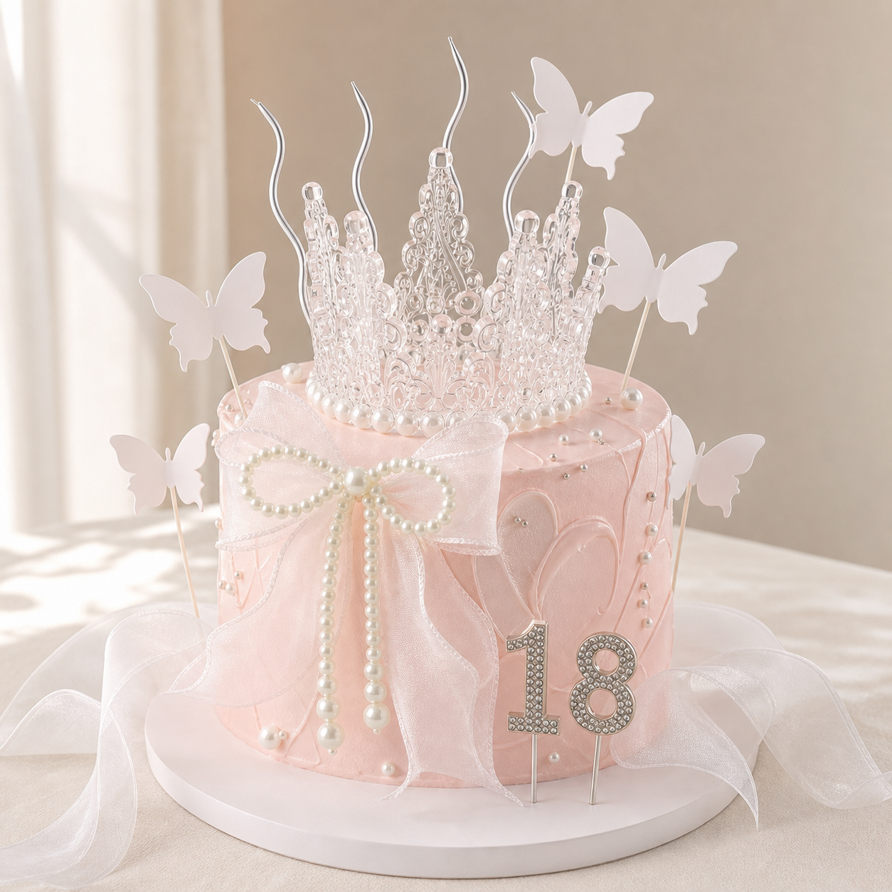Fairy Crown Cake Decoration Kit — Crystal & Pearl Edition