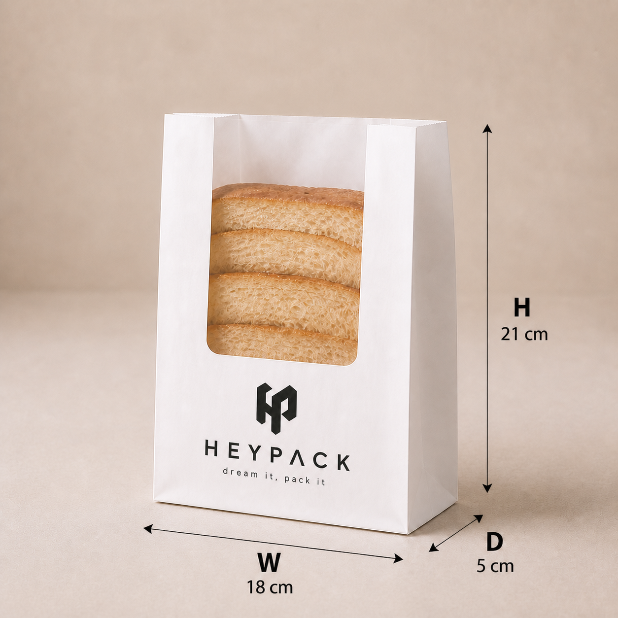 Window Bread Bag — 02 size 18x5x21cm sliced toast heypack v1