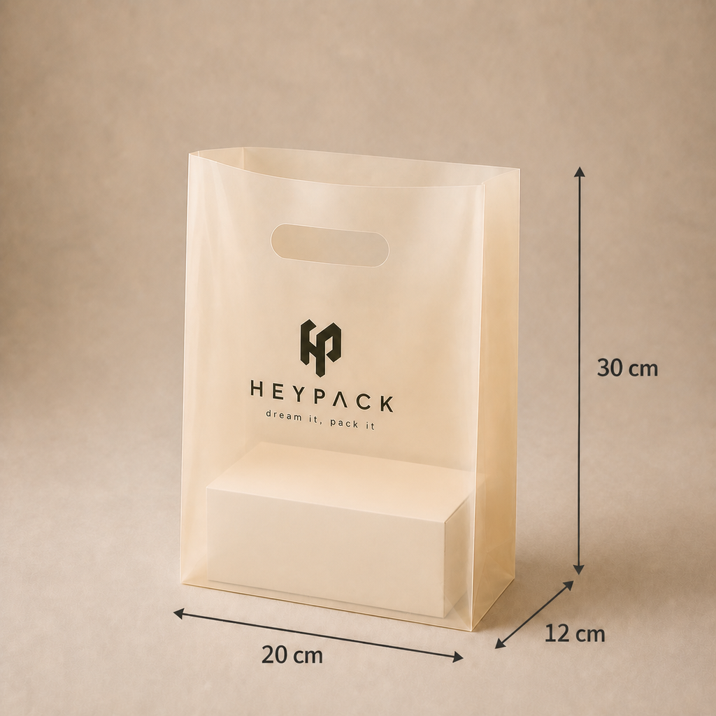 Die-Cut Handle Plastic Carrier Bag — 02 size 20x12x30cm heypack v2