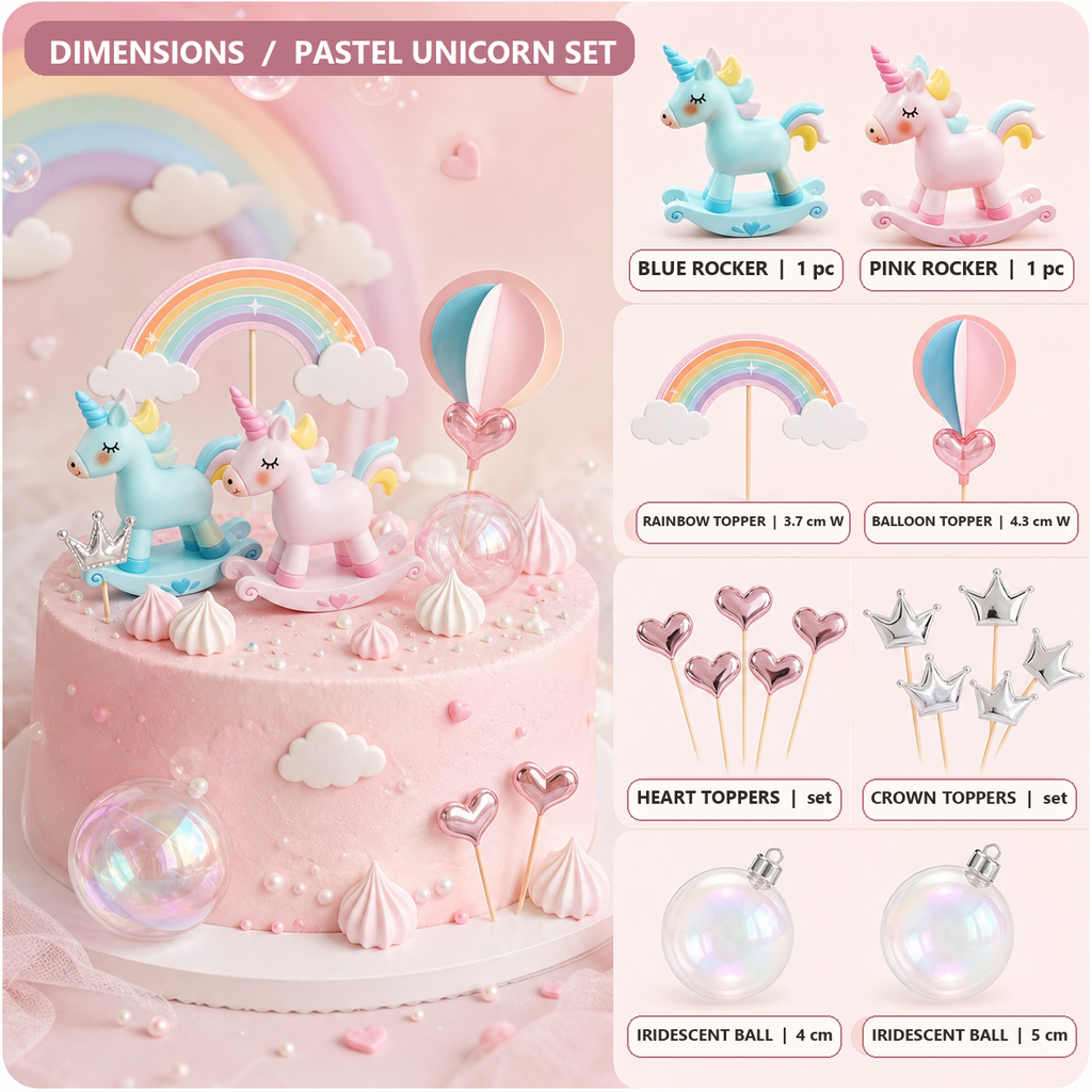 Unicorn Dream Cake Decoration Kit — Pink Rocker Edition