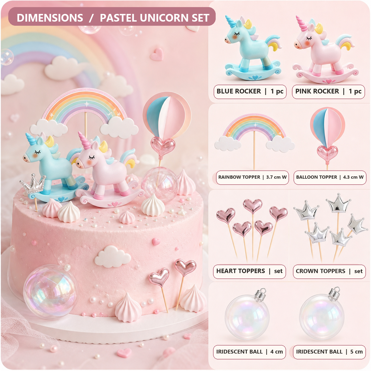 Unicorn Dream Cake Decoration Kit — Pink Rocker Edition