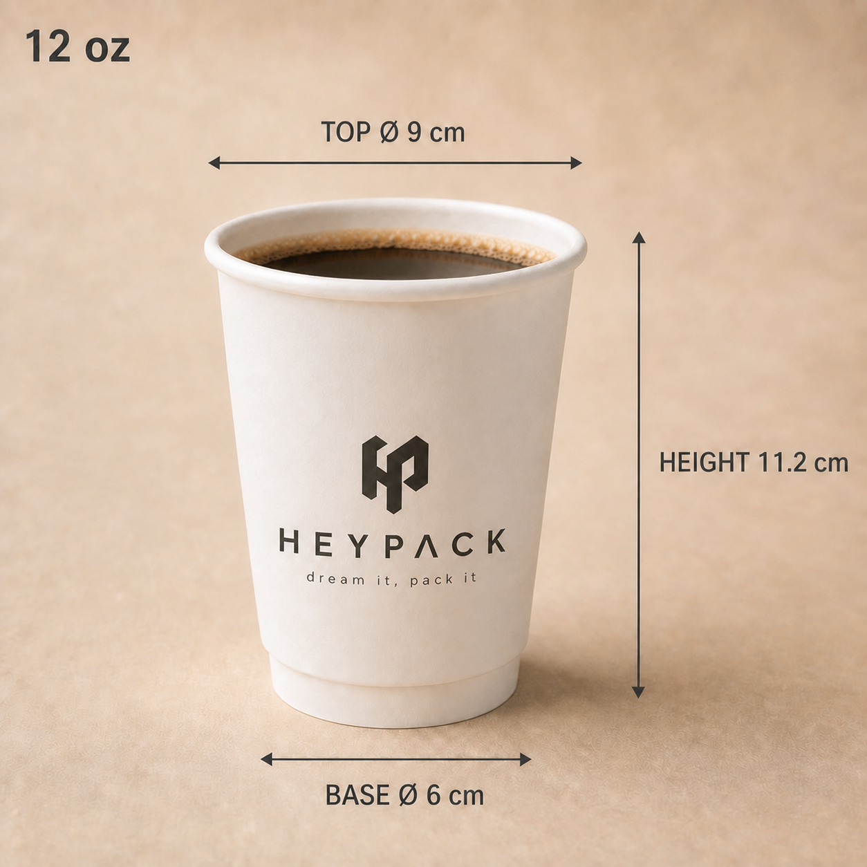 Double-Wall Paper Cup — 03 size 12oz heypack