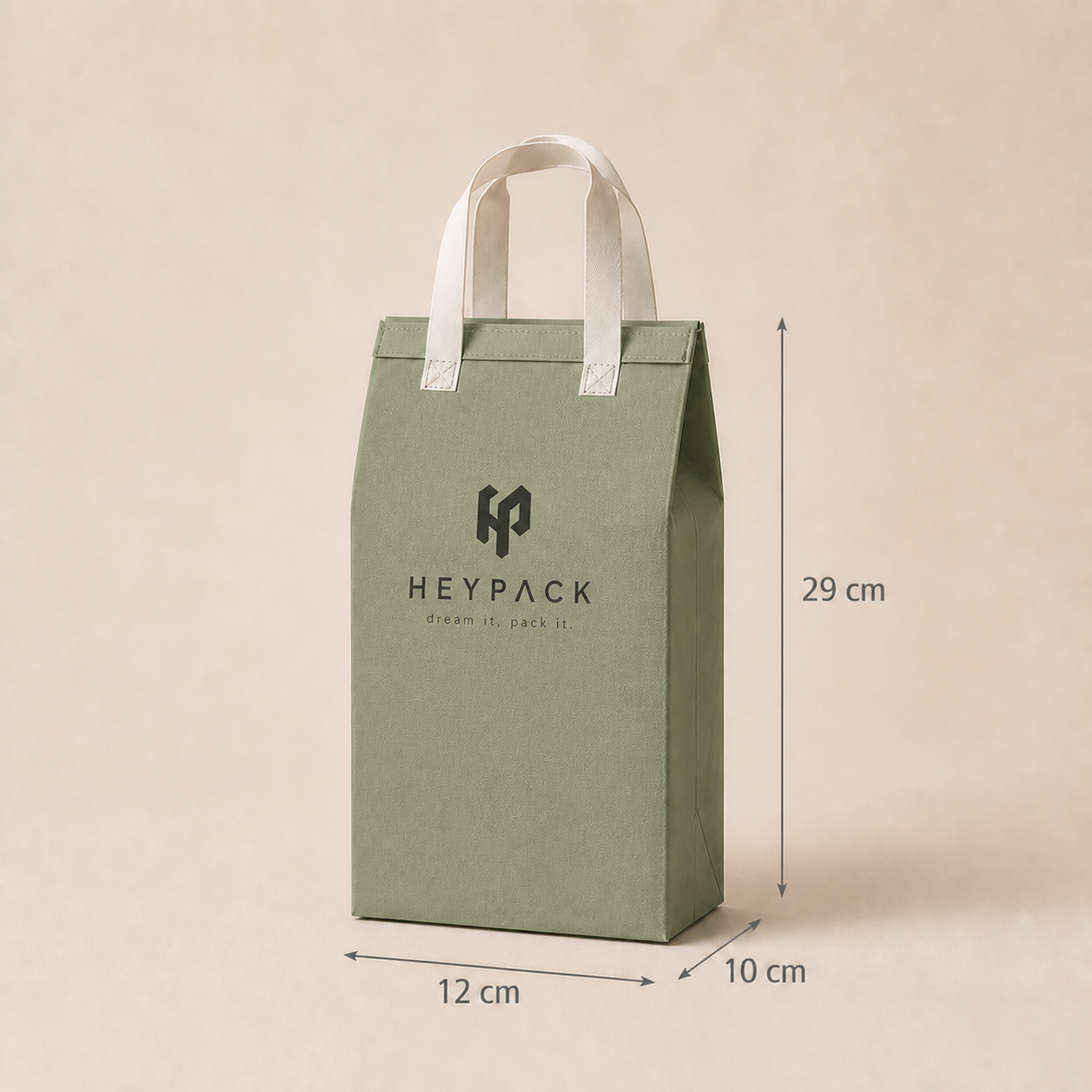 Foil-Lined Non-Woven Insulated Takeaway Bag — 04 size tall single 12x10x29cm heypack v1