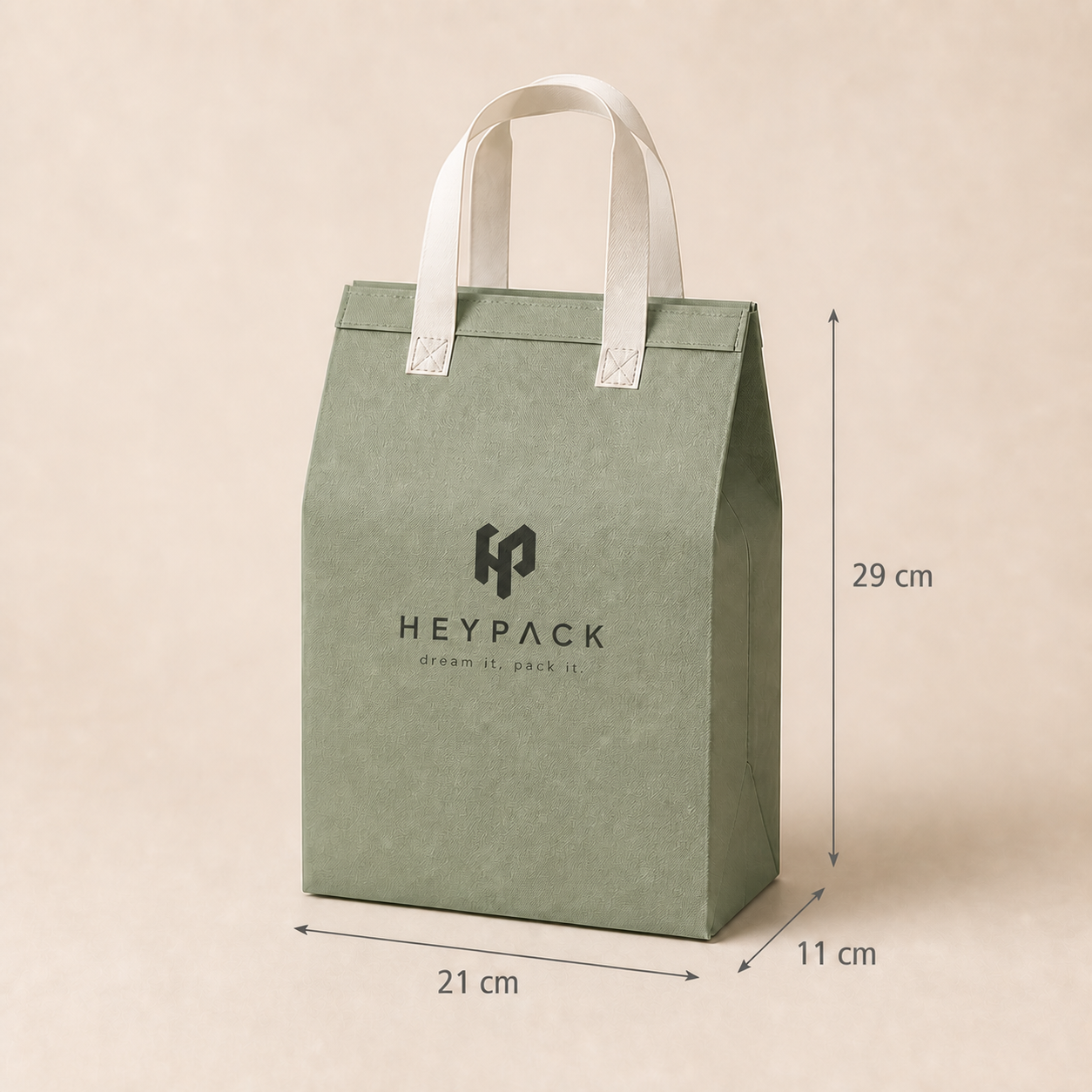Foil-Lined Non-Woven Insulated Takeaway Bag — 05 size tall double 21x11x29cm heypack v1