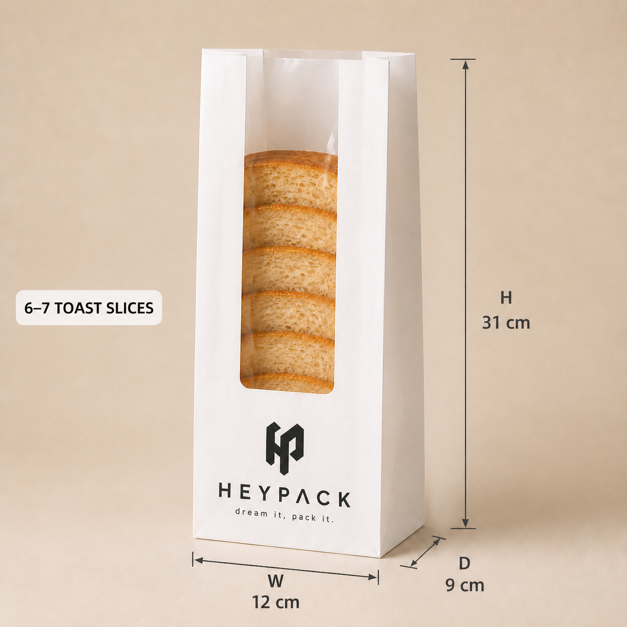 Window Bread Bag — 06 size 12x9x31cm 6 7 toast slices heypack v1
