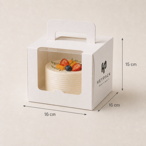 Corrugated Window Cake Box with Handle