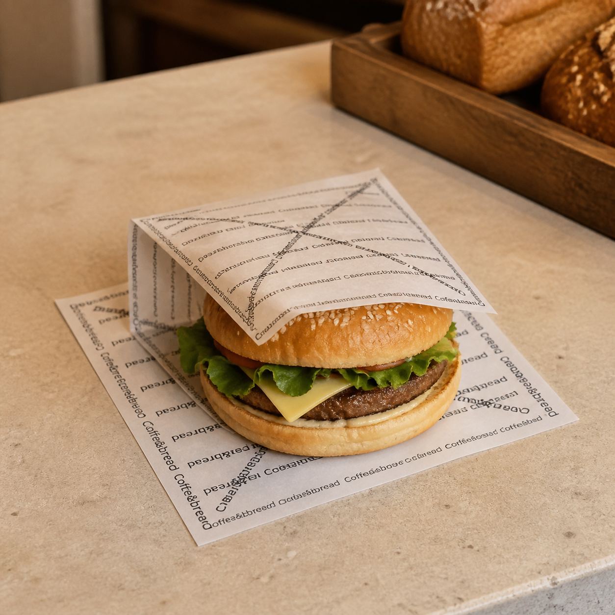 40gsm Poly-Coated Food Wrapping Paper — 07 application food wrap