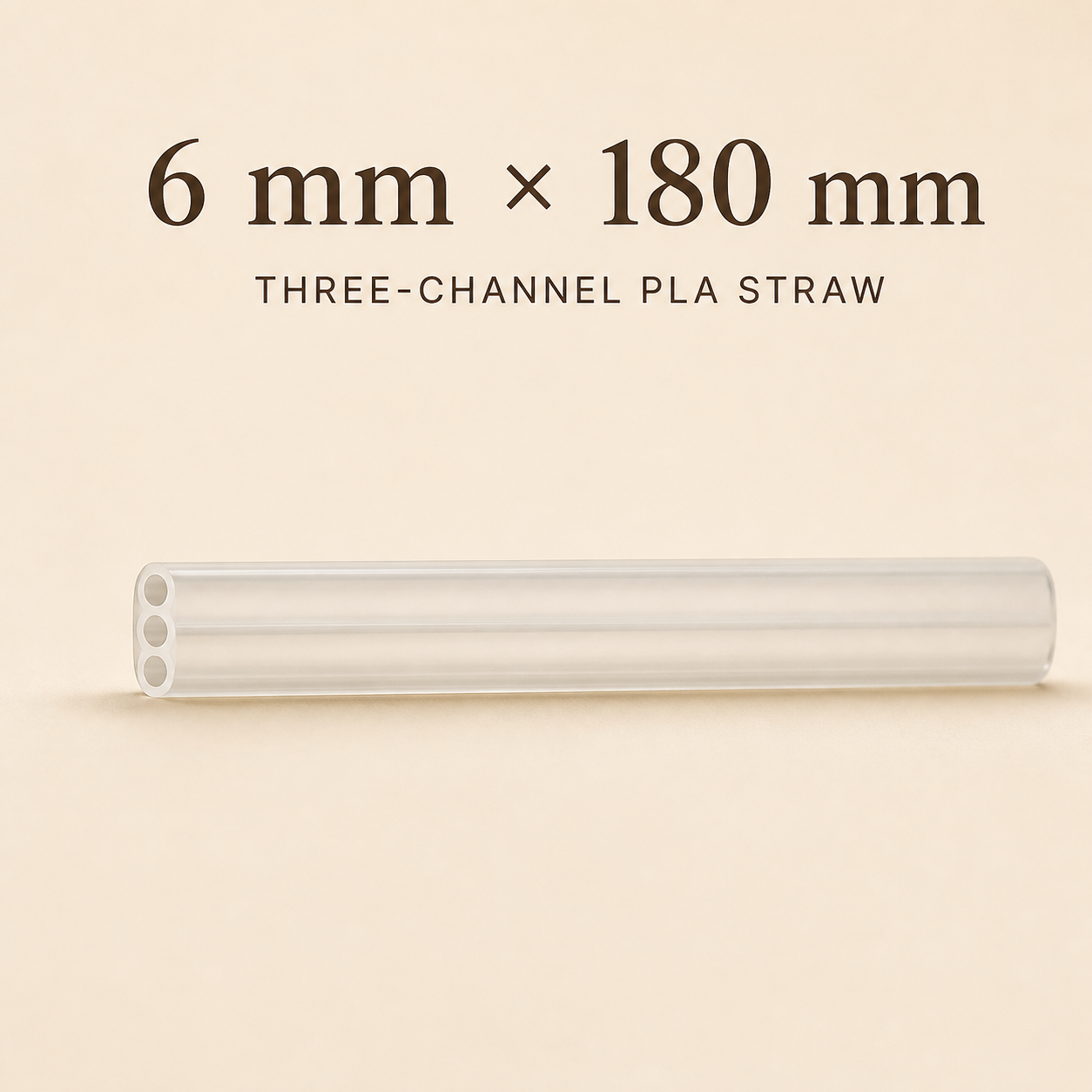 Three-channel PLA straw, 6 mm × 180 mm size guide