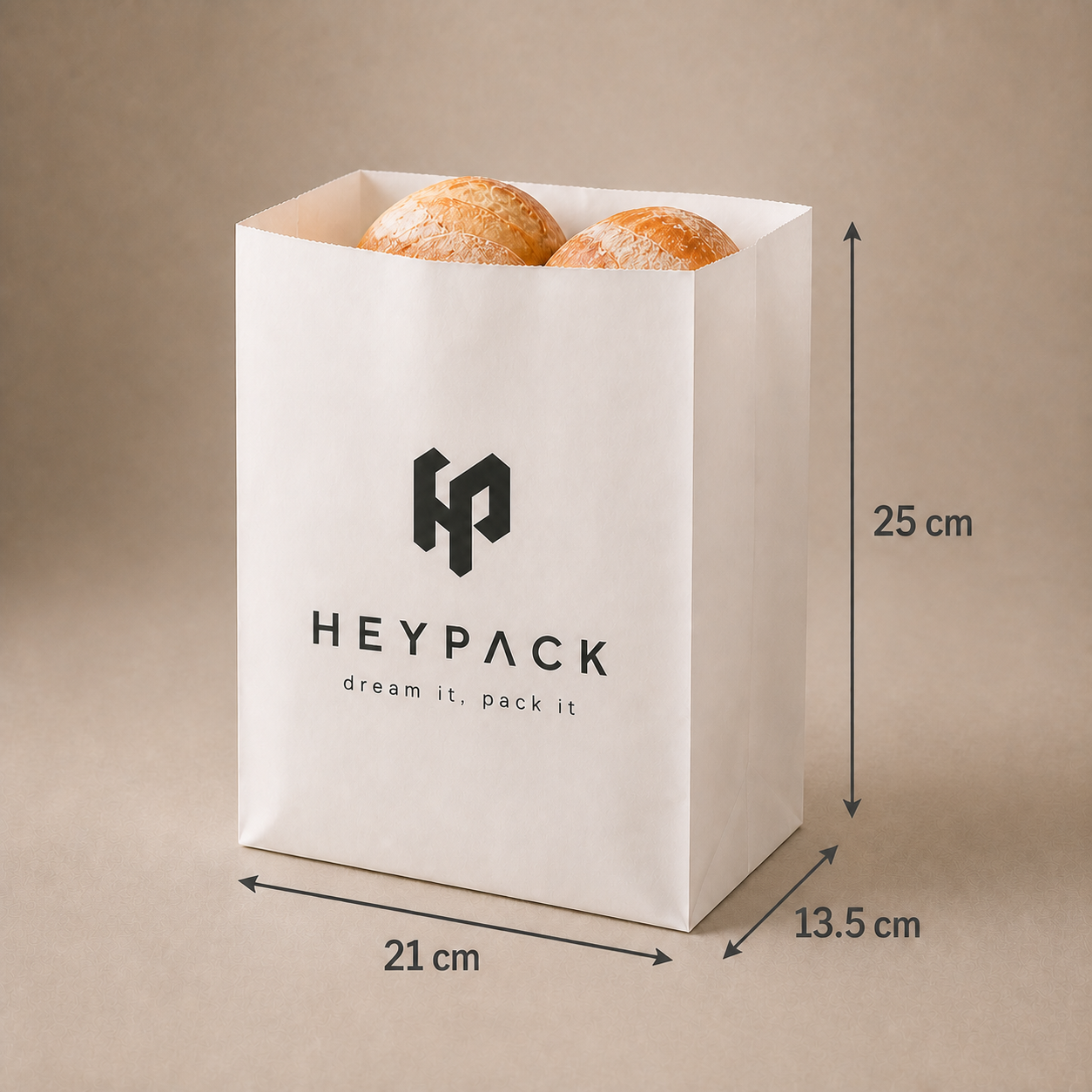 70gsm Kraft SOS Bakery Bag — 07 size no15 21x13.5x25cm heypack v1