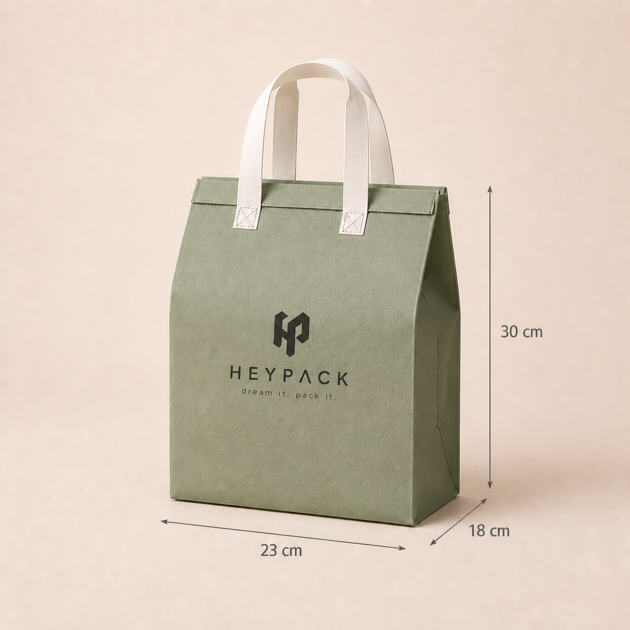 Foil-Lined Non-Woven Insulated Takeaway Bag — 07 size tall four cup 23x18x30cm heypack v1