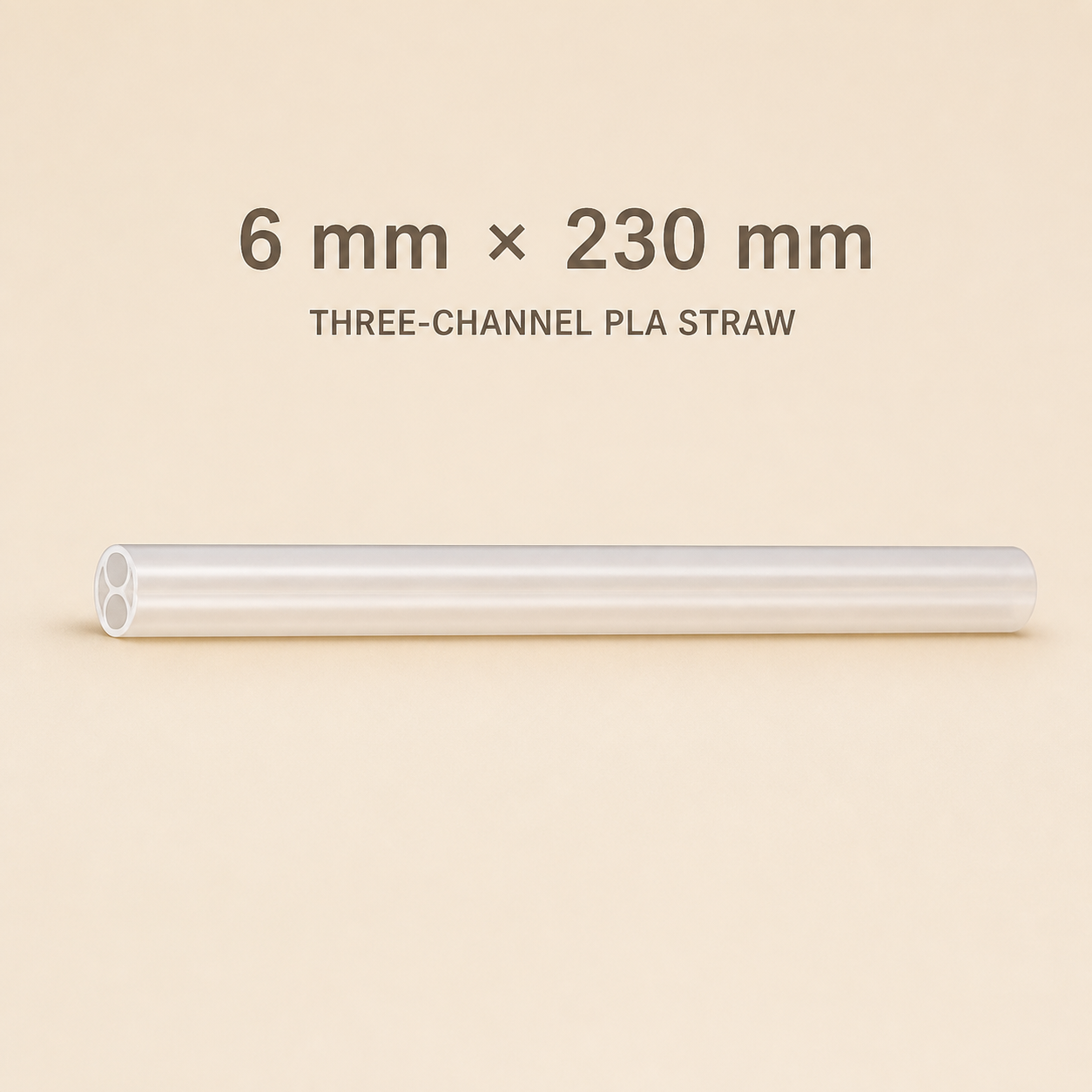 Three-channel PLA straw, 6 mm × 230 mm size guide