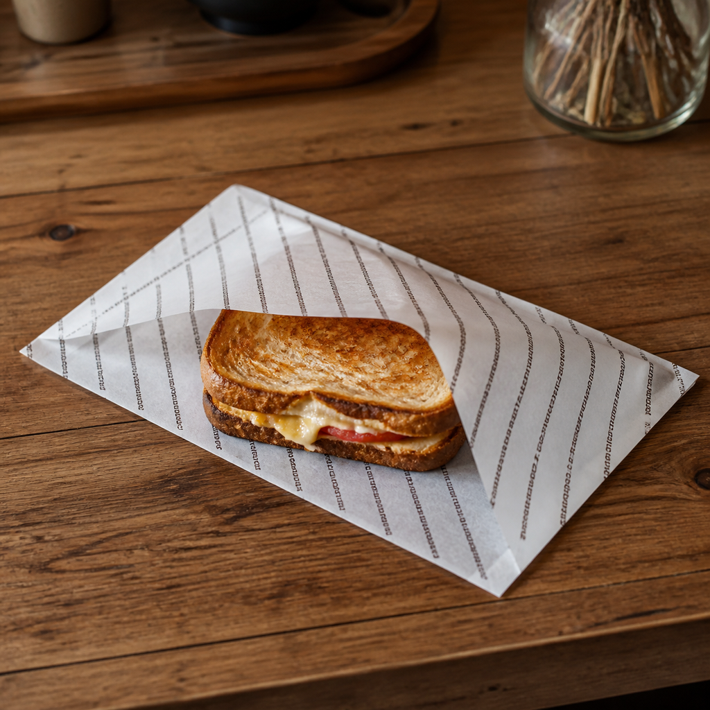 40gsm Poly-Coated Food Wrapping Paper — 09 application sandwich wrap