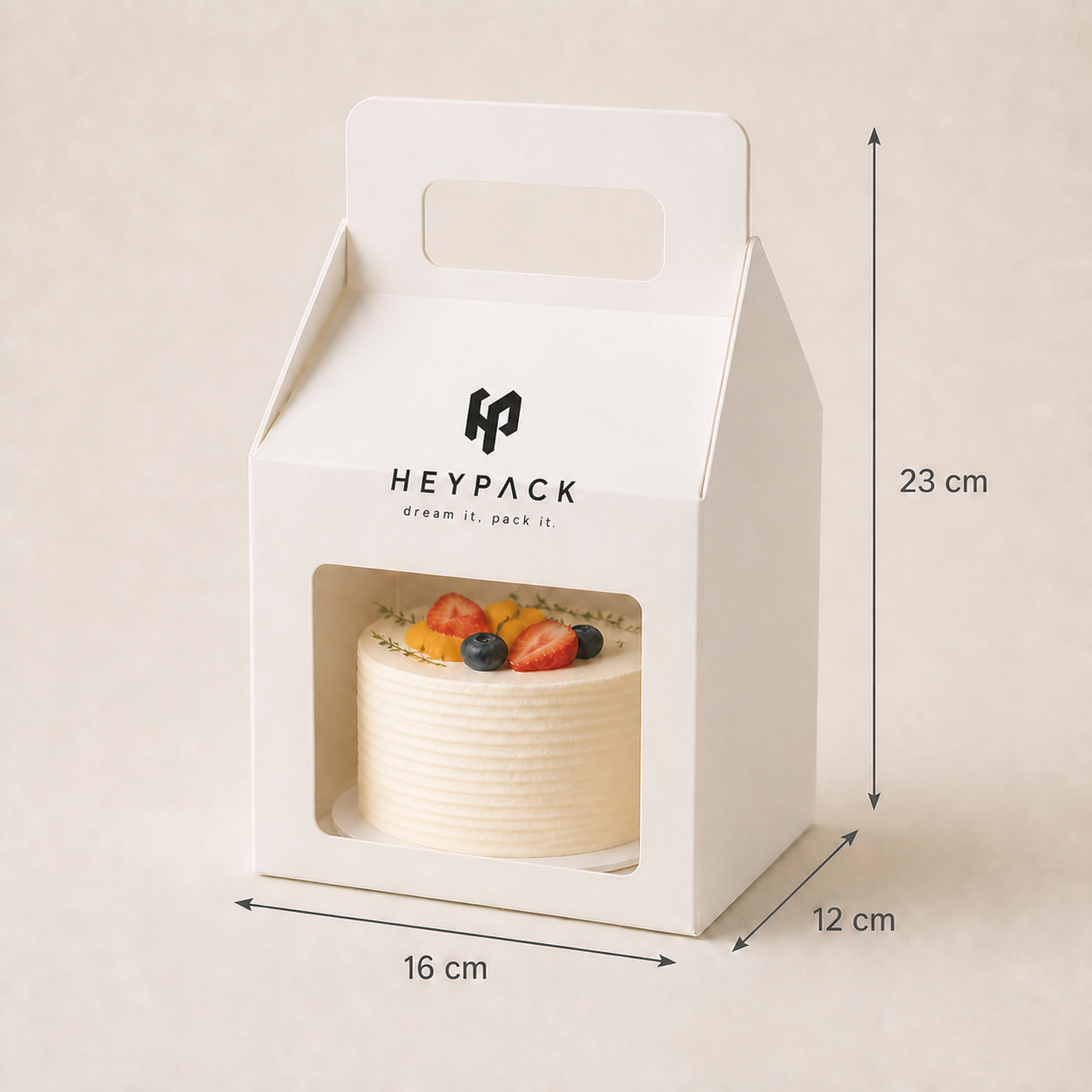 Specialty Paper Cake Box with Handle