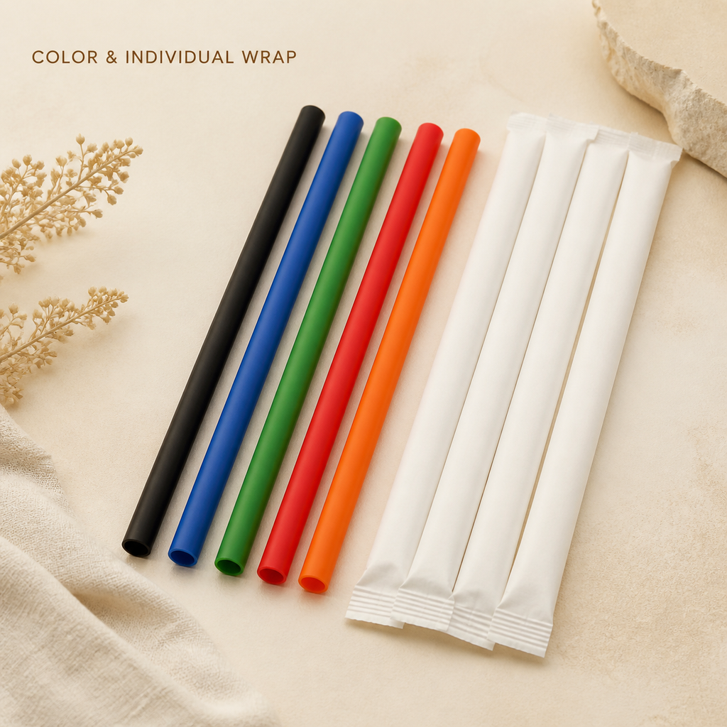 Custom Individually Wrapped Straws — 11 detail wrapped color