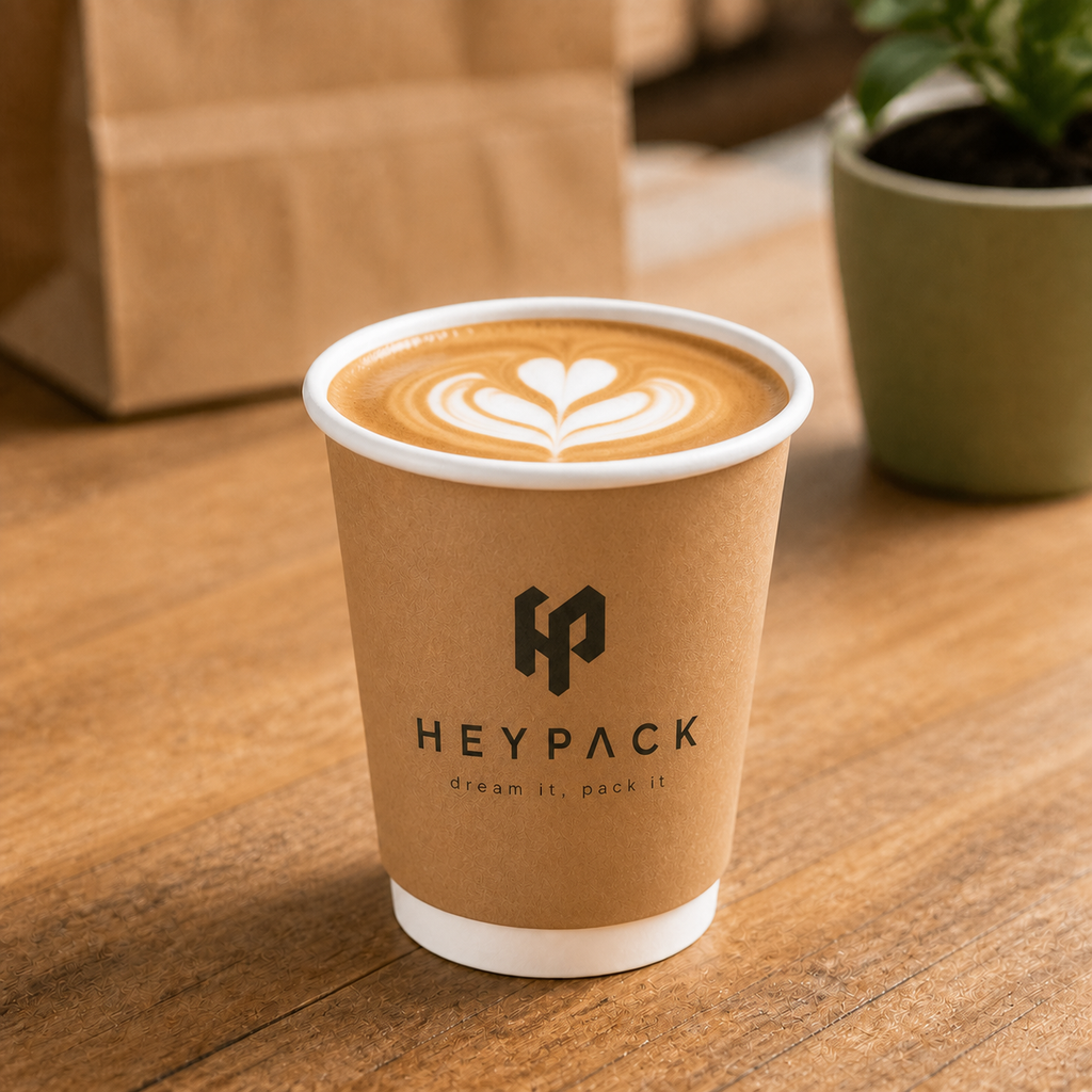 Double-Wall Paper Cup — 12 application 12oz no lid latte heypack