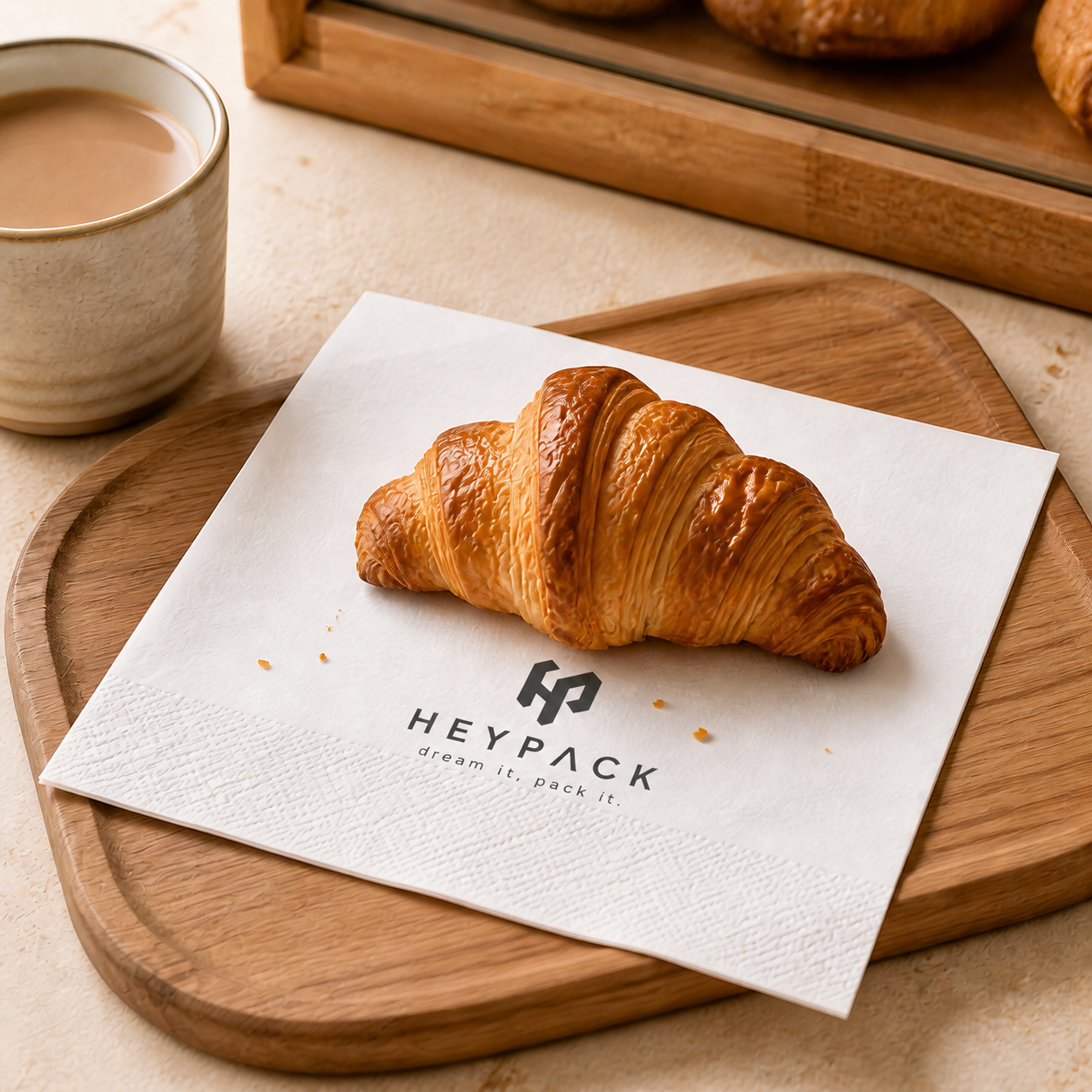 Custom Wood-Pulp Paper Napkin — 14 application bakery serving heypack