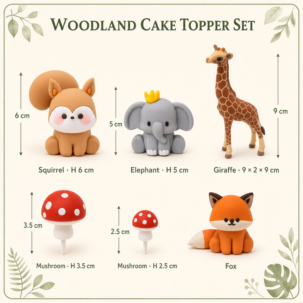 Wild Safari Cake Decoration Kit — Soft Clay Animals Edition