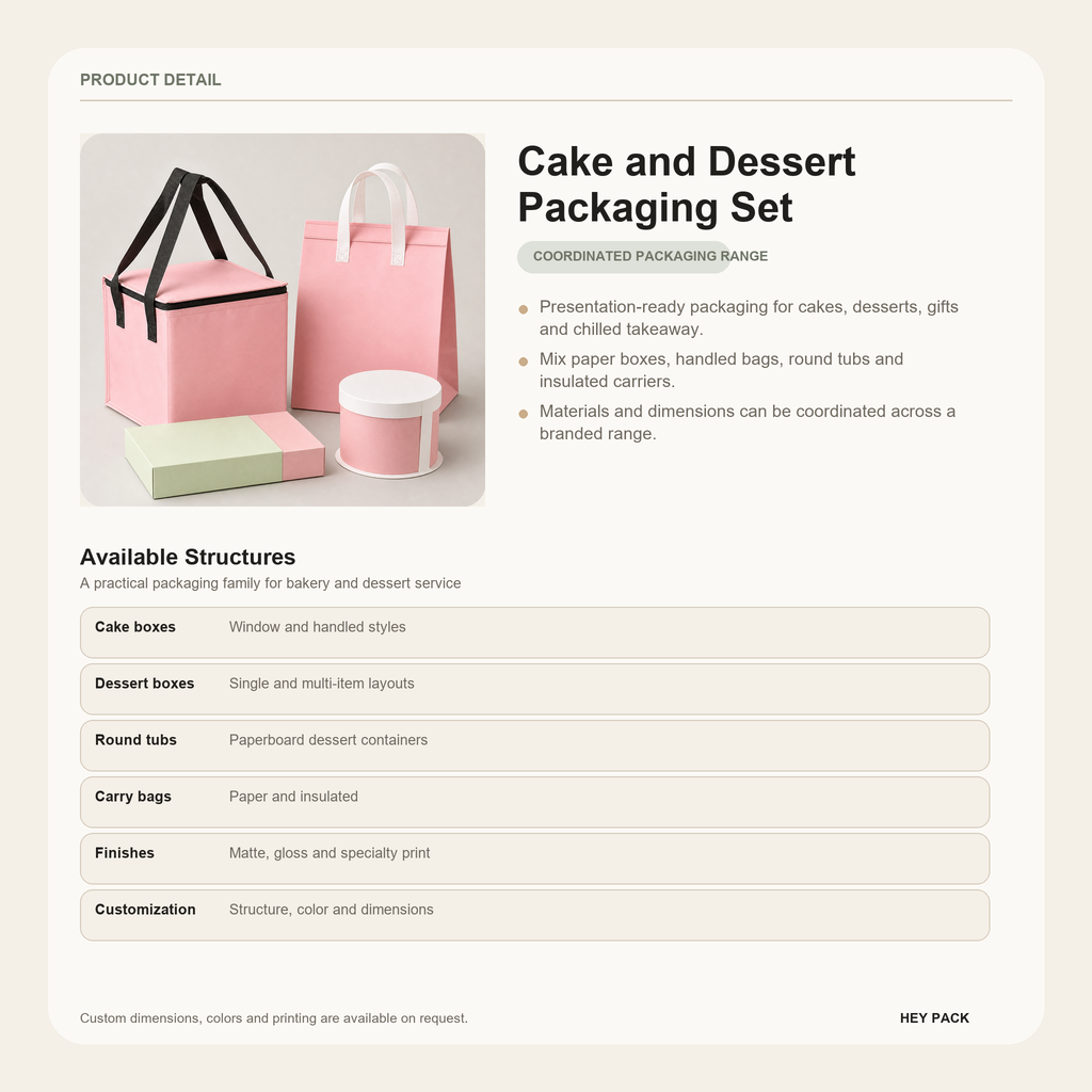 Cake and Dessert Packaging product details