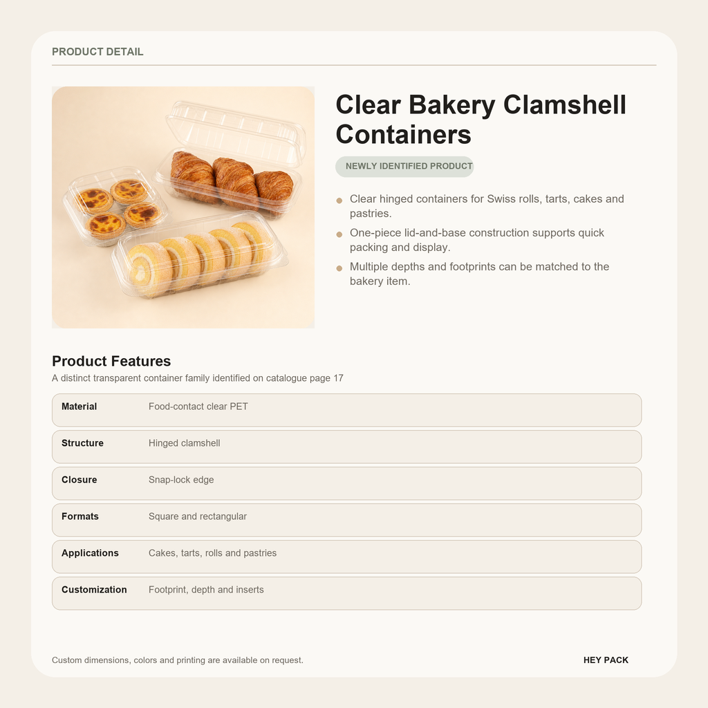 Clear Bakery Clamshell Containers product details