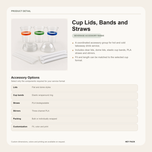 Cup Lids Bands and Straws product details