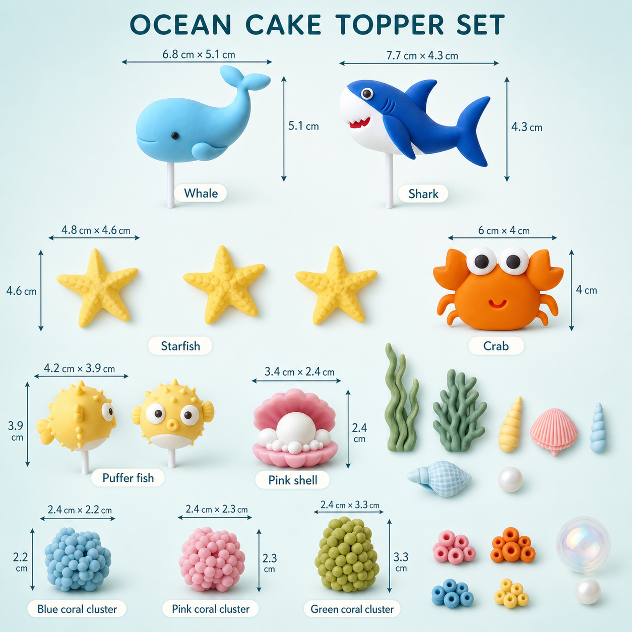 Deep Sea Birthday Cake Decoration Kit — Ocean World Edition