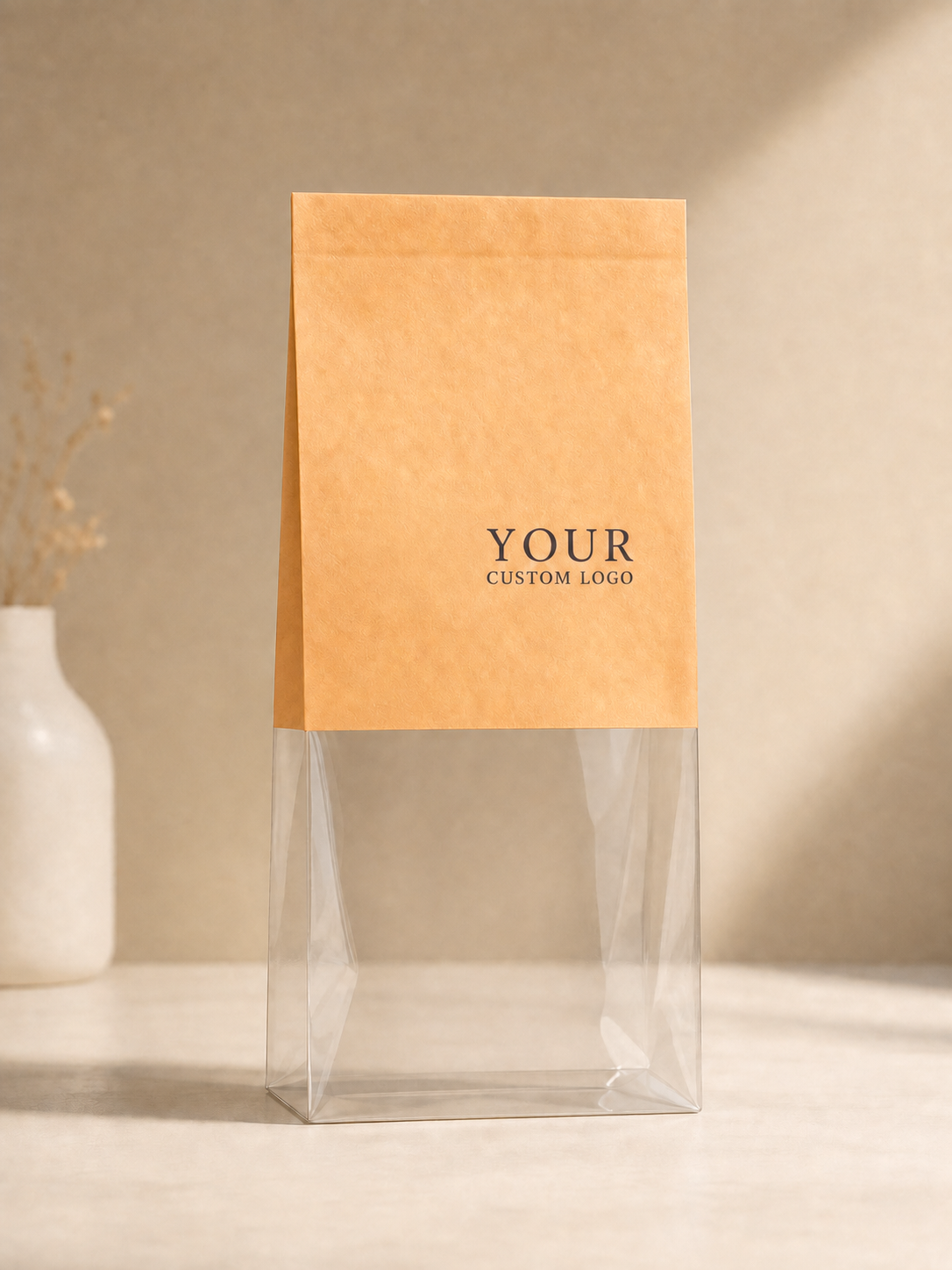 Custom Kraft & Clear Bakery Bags — 2,000 pcs