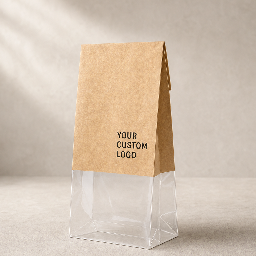 Custom Kraft & Clear Bakery Bags — 2,000 pcs