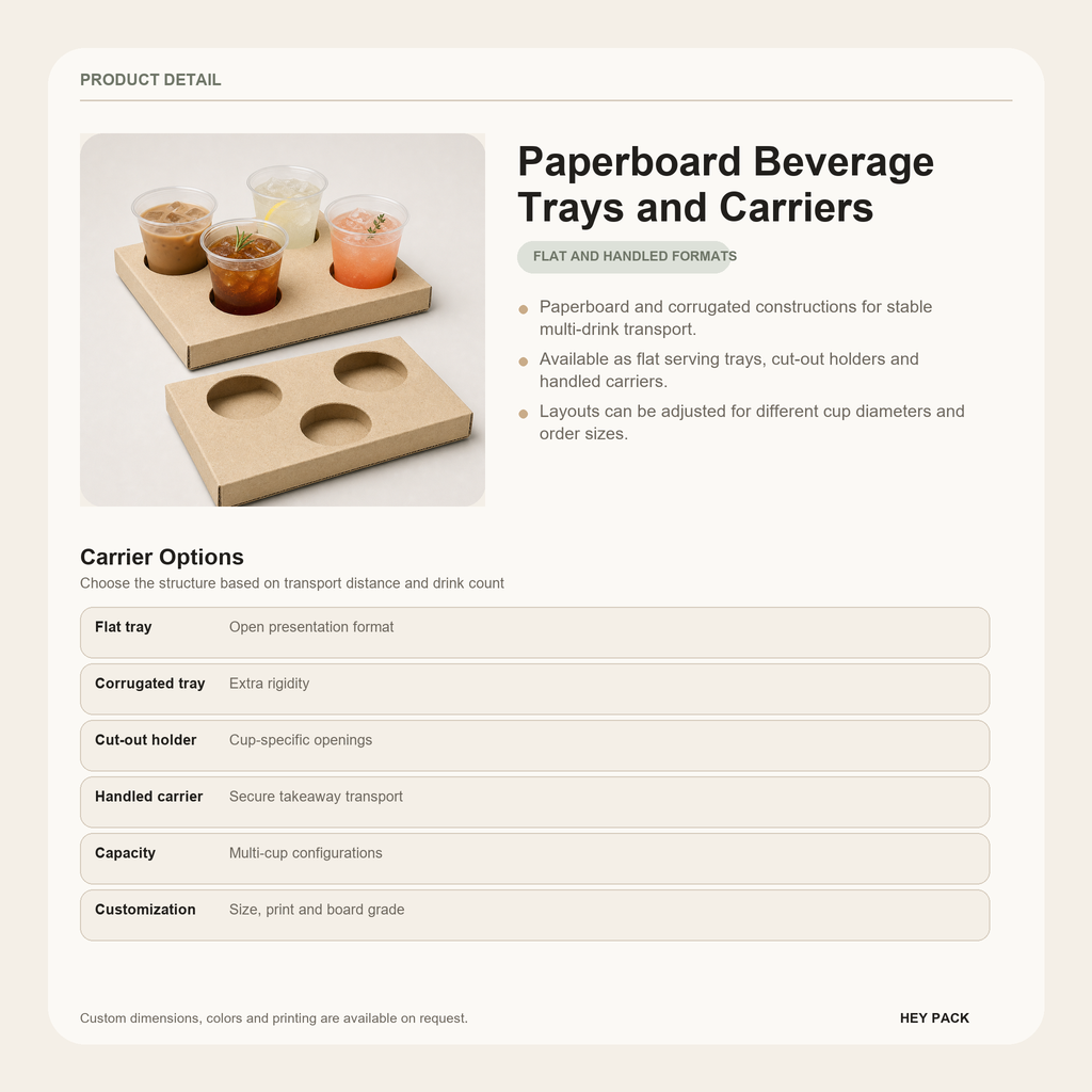 Paperboard Beverage Trays and Carriers product details