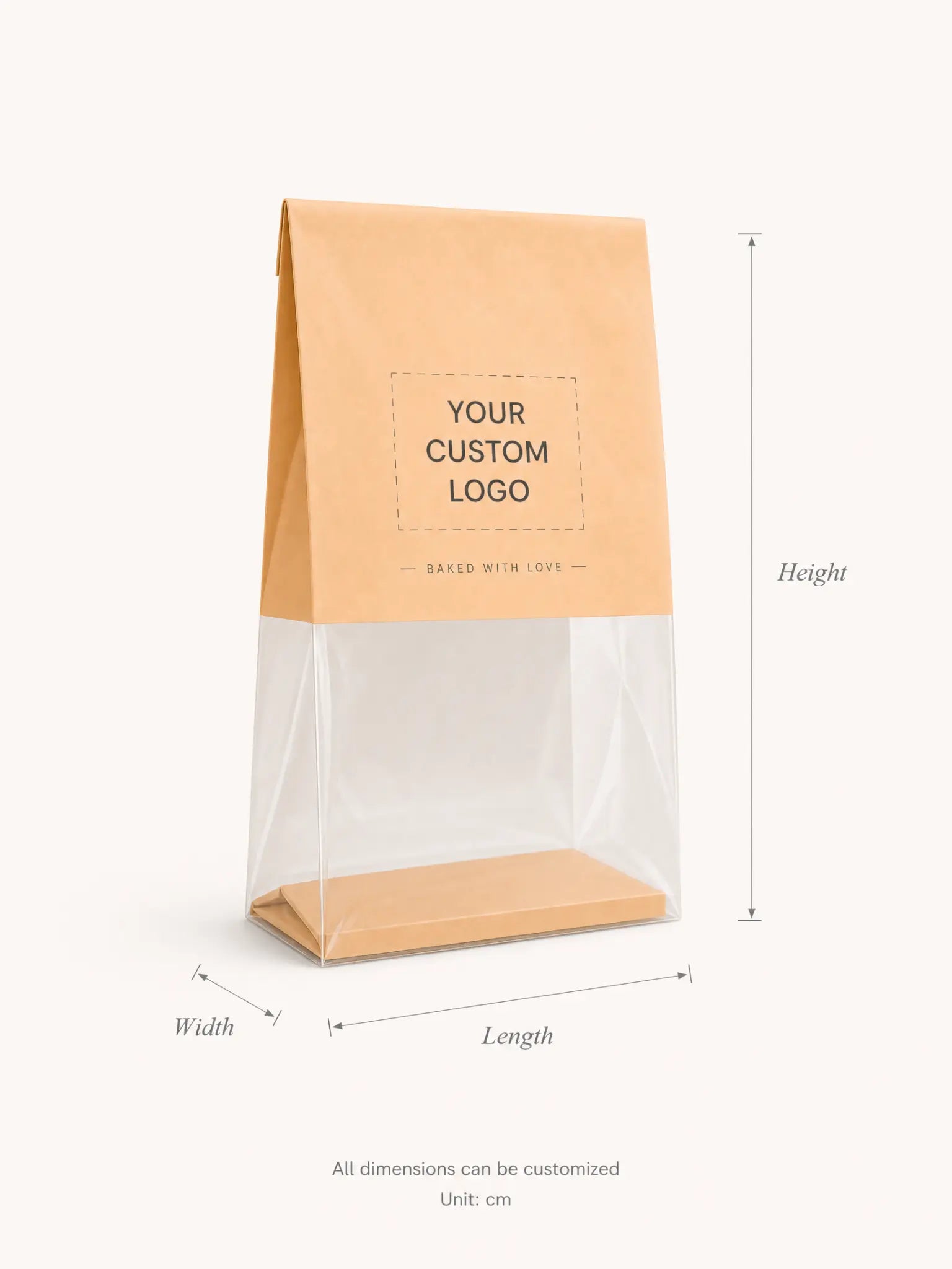 Custom Kraft & Clear Bakery Bags — 2,000 pcs